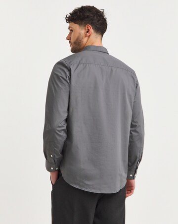 Grey Long Sleeve Formal Shirt Reg