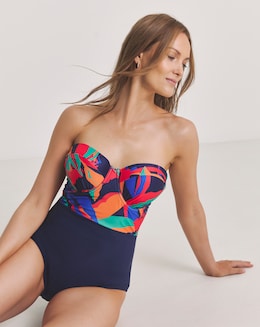 Underwired Bandeau Swimsuit With Detachable Straps