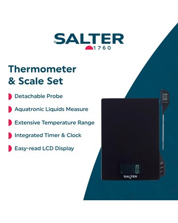 Salter Electronic Scale with Thermometer & Timer