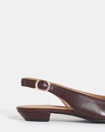 Reed Square Toe Leather Slingback Shoes - Extra Wide Fit (EEE)