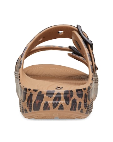 Crocs Sepia/Leopard Saturday Animal Sandal - Standard Fit