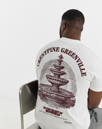 Jack & Jones Greenville Fountain Back Graphic T-Shirt - White