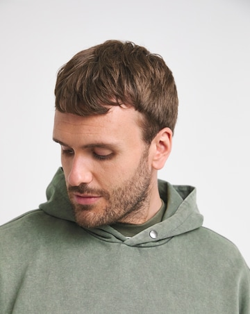 Acid Wash Oversized Hoodie- Khaki