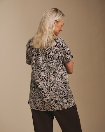 Julipa Sleeveless Notch Neck Linen Mix Blouse