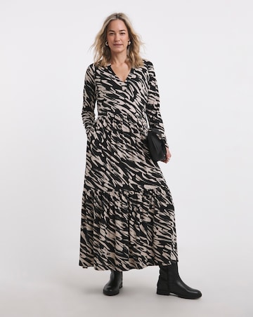 Soft Touch Long Sleeve Notch Neck Dress