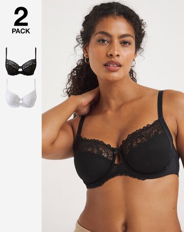 Pretty Secrets 2 Pack Eva Black/White Full Cup Bras