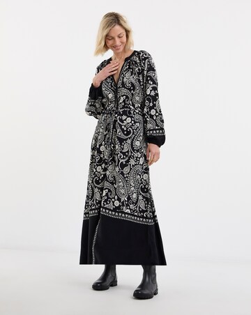 Border Print Spun Dress