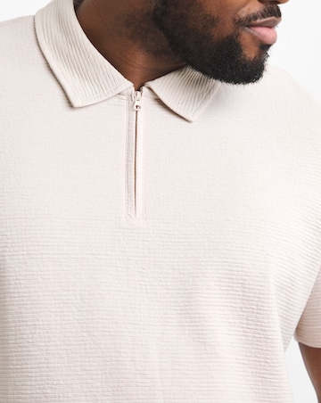Jack & Jones Benja 1/4 Zip Polo - Cream