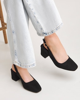Henrietta Flexi Sole Block Heel Slingback Shoe - Wide fit (E)