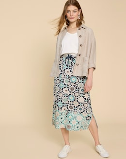 White Stuff Elle Linen Blend Skirt
