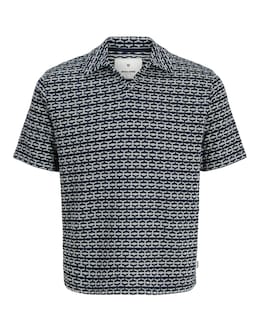 Jack &amp; Jones Eli Jacquard Knit Polo - Navy