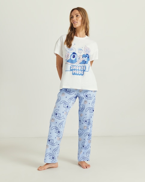 Stitch Snooze Mode Graphic Cotton Pyjama Set