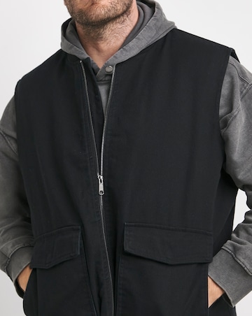 Navy Borg Lined Gilet