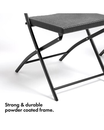 VonHaus Rimini Black Faux Rattan Garden Chairs - Set of 2