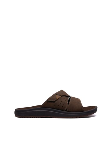 Clarks Brinkley Slide Sandals - Dark Brown