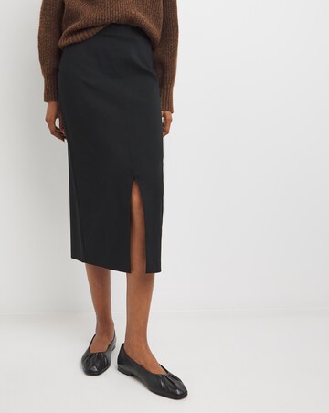 Stretch Poplin Pencil Skirt