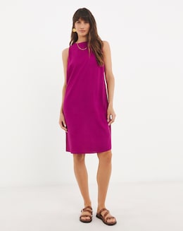 Linen Mix Sleeveless Shift Dress