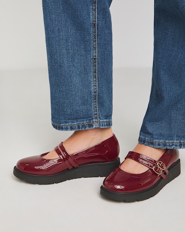 Chewy Low Wedge Mary Jane Shoe - Wide Fit (E)