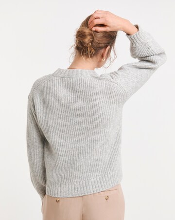 Ribbed V Neck Cardigan