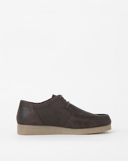 Suede Leather Lace Up Shoe Wide