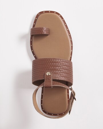 Leather Interweave Toe Ring Sandal - Wide Fit (E)