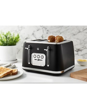 Swan Serenity Kettle, 4 Slice Toaster & Microwave Bundle Black