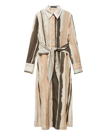 Mango Zoey Tie-Dye Stripe Midi Shirt Dress