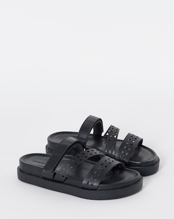 Cyra Laser Cut Detail Footbed Sandals - Wide Fit (E)