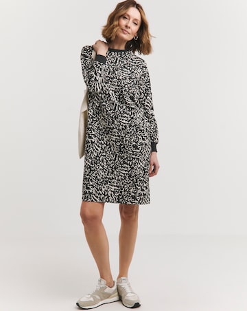 Printed Crew Neck Sweat Dress