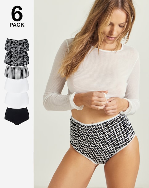 Pretty Secrets (6 Pack) Cotton Full Fit Brief Knickers