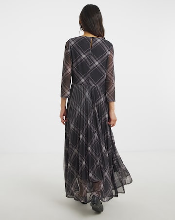 Mesh Pleated Ballet Slash Neck Dress