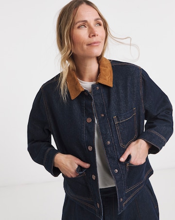 Indigo Cord Collar Barn Jacket
