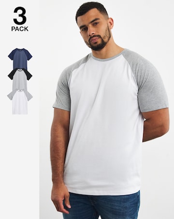 3 Pack Raglan T-Shirts Long Length