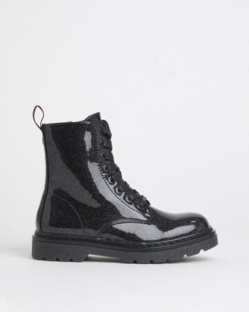 Heavenly Feet Justina Lace Up Chunky Boot Ex Wide Fit