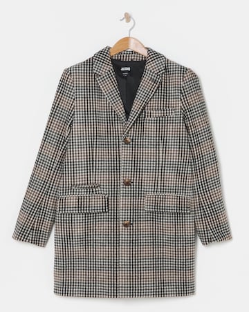 Wool Mix Check Over Coat