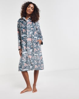 Julipa Fleece Button Through Maxi Dressing Gown