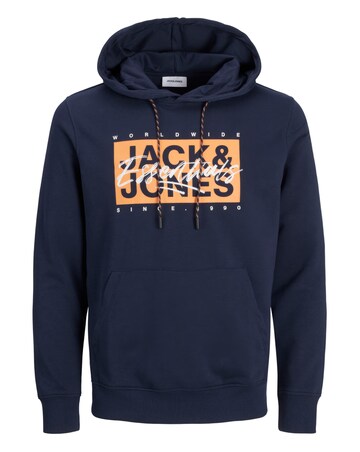 Jack & Jones Colton Logo Hoodie - Navy