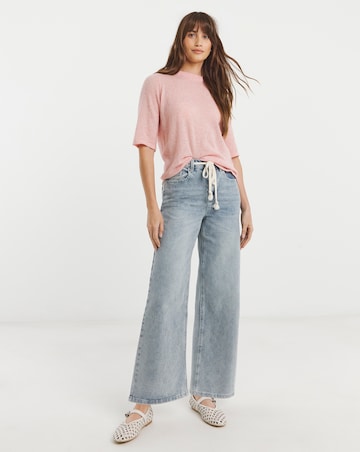 Fine Knit Half Sleeve T-shirt