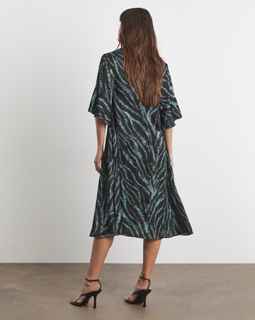 Joanna Hope Tie Neck Swing Midi Dress