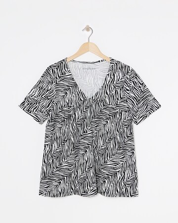 Zebra V Neck Floaty Tee
