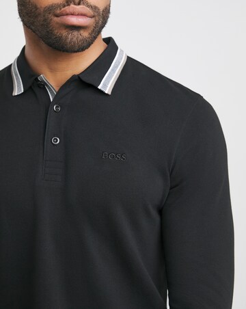 BOSS Classic Long Sleeve Charcoal Plisy Polo