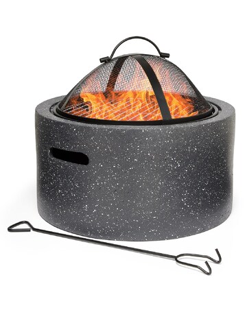 VonHaus Grey Round MgO Fire Pit