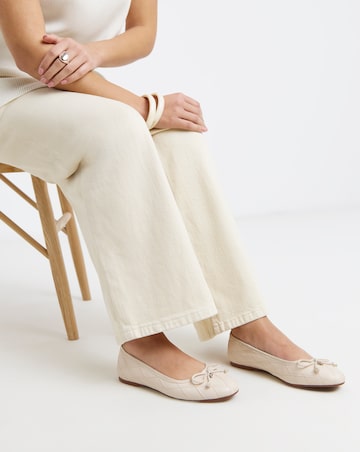 Santiago Quilted Ballerina Shoes - Wide Fit (E)