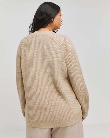 Camel Hybrid Contrast Pocket Detail Jumper