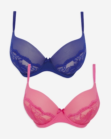 2 Pack Padded Boost Lace Plunge Bras B-F