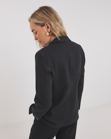 Black Linen Mix Blazer