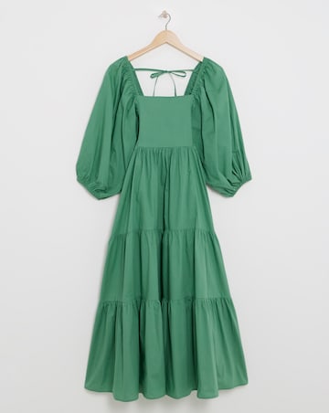 Nobody's Child Green Ruby Smock Midi Dress