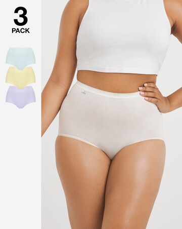 Sloggi 3Pack Cotton Basic Maxi Knicker, Brights or Pastels