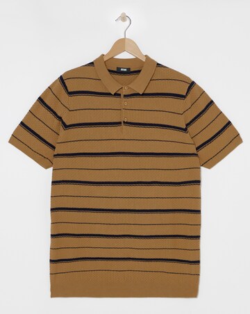 Textured Stripe Knitted Polo