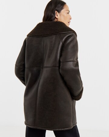 Chocolate Shawl Cover Aviator Jacket